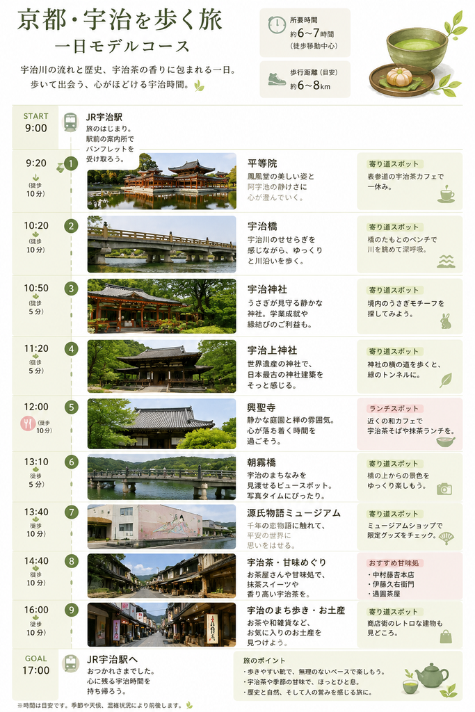 平等院から宇治上神社へ歩く京都・宇治の1日モデルコース