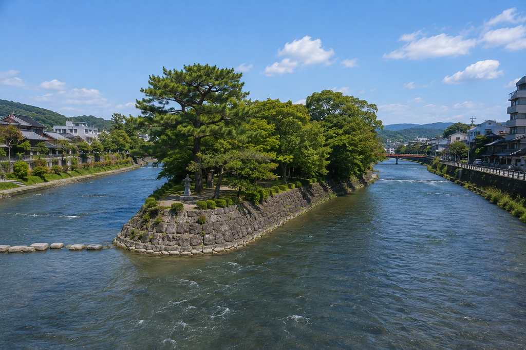 ．橘島・朝霧橋の風景